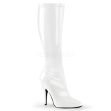 Bottes blanches vernies talon haut