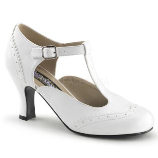 Chaussures à petit talon escarpins d'Orsay blancs flapper-26