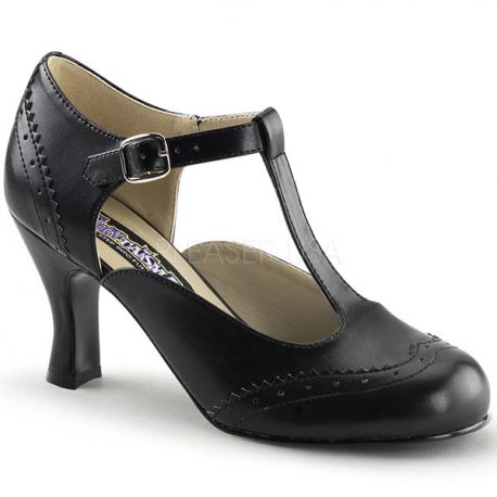 Chaussures à petit talon escarpins d'Orsay noirs flapper-26