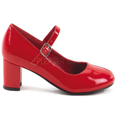 Escarpins Ballerines Rouges Vernis Talon Large SCHOOLGIRL-50 