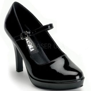 Chaussures noires vernies escarpins à bride talon entonnoir contessa-50