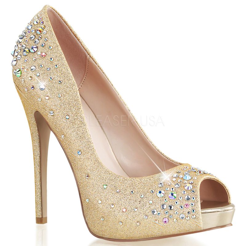 chaussures talon doré