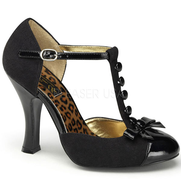 Salomés en microfibre noire talon - Pointure : 35 - Pinup Couture - Modalova