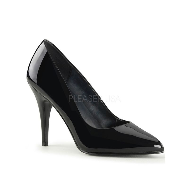 Escarpins classiques noirs vernis talon aiguille