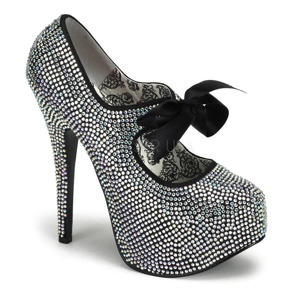Escarpins de soirée strass argentés - Pointure : 37