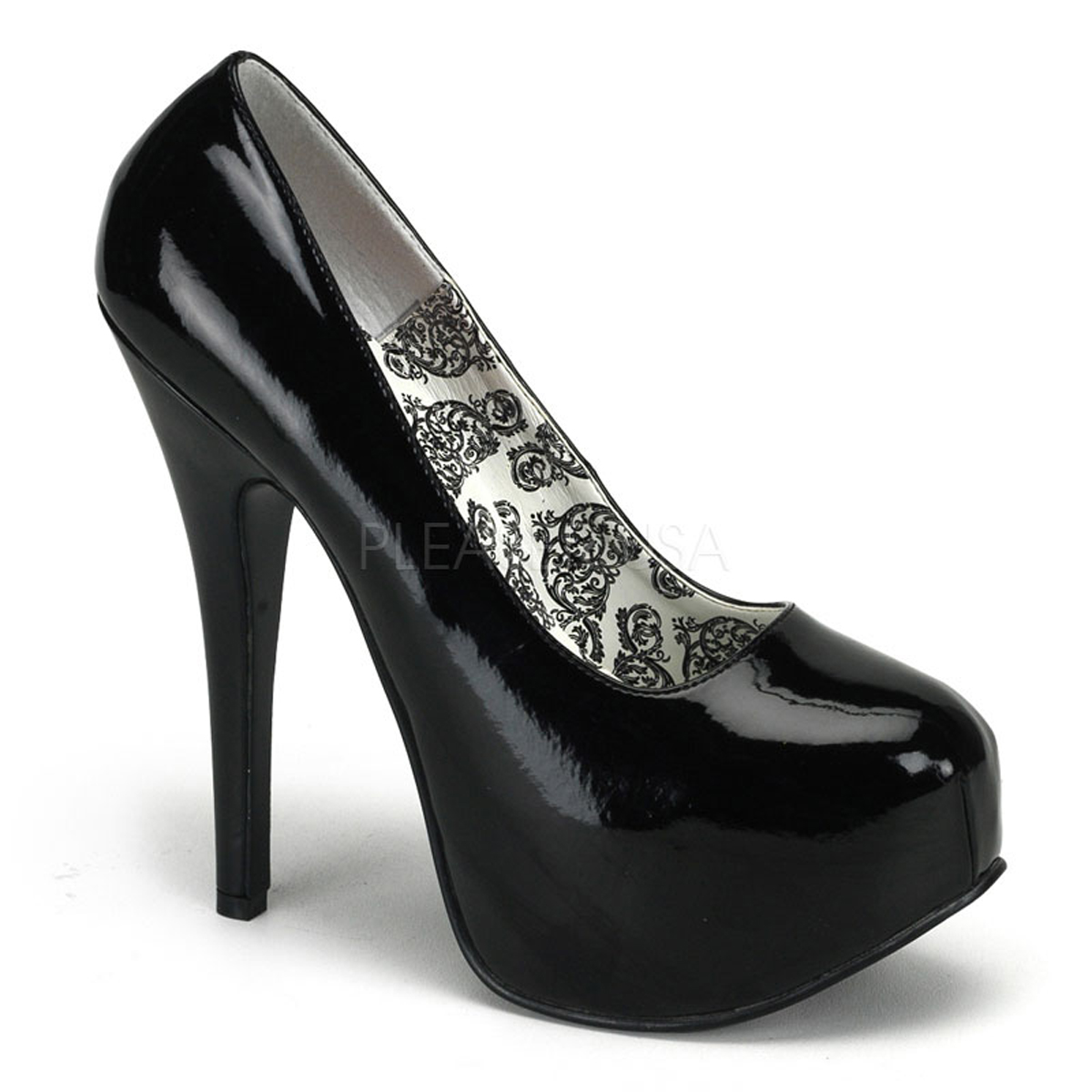 Escarpins plateformes noirs vernis - Pointure : 37