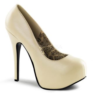 Escarpin champagne à plateforme avant et talon haut TEEZE-06