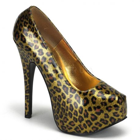 escarpin doré pas cher