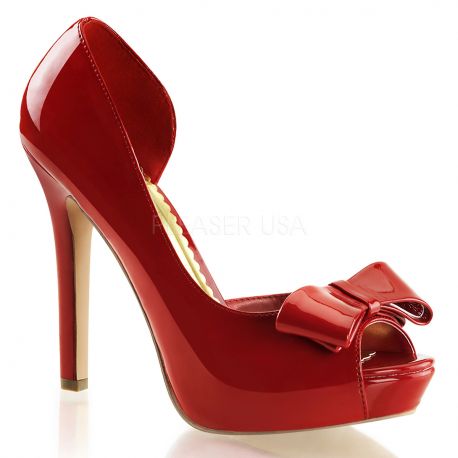 escarpin bout ouvert rouge