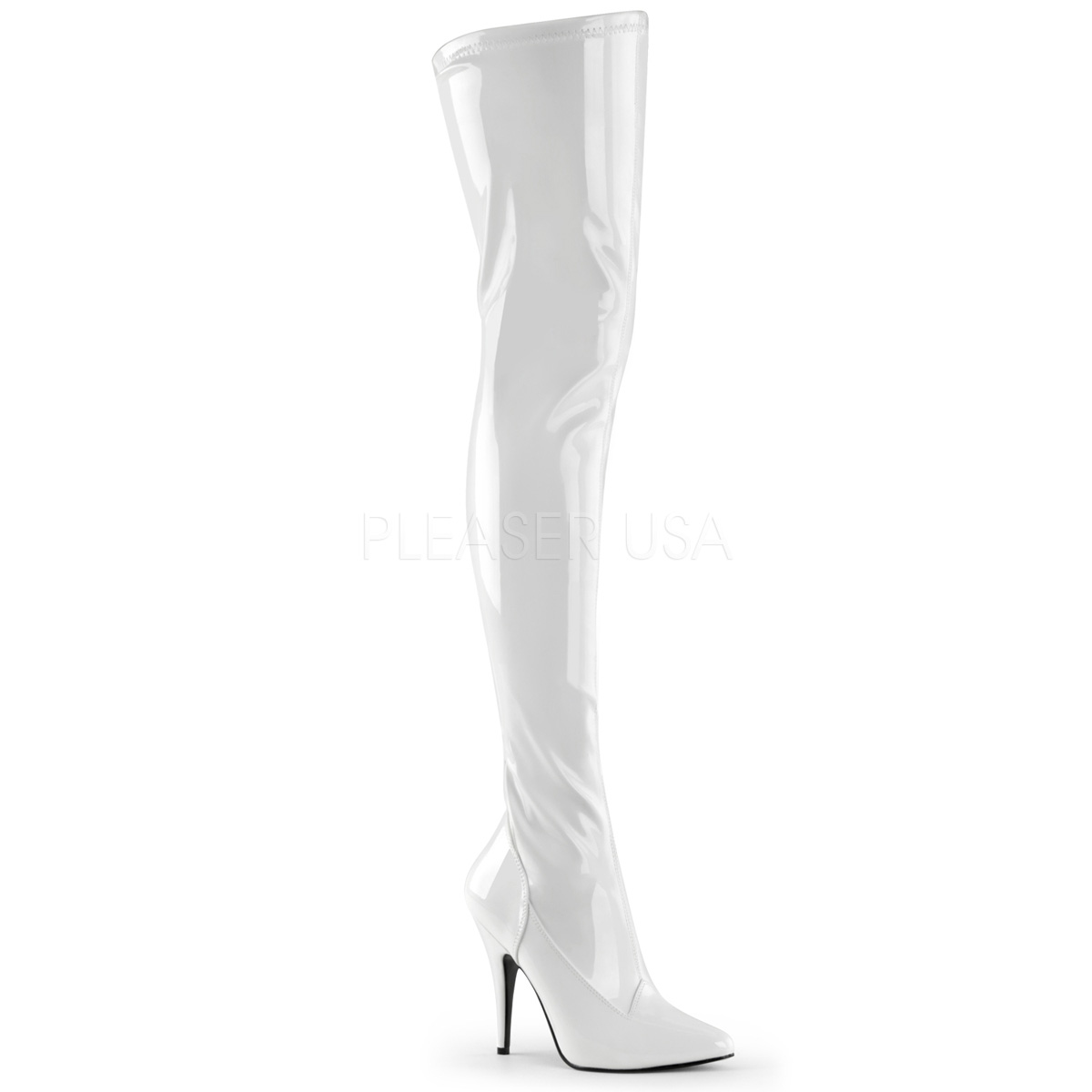 Cuissardes en vinyle blanc - Pointure : 36 - Pleaser - Modalova