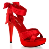 Sandale habillée coloris rouge talon fin