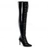 Cuissardes noires vernies mollet large