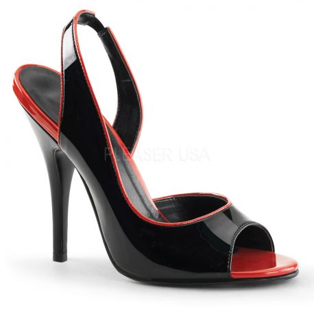 Sandales Noires & Rouges Talon Aiguille SEDUCE-117 