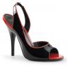 Sandales noires et rouges vernies