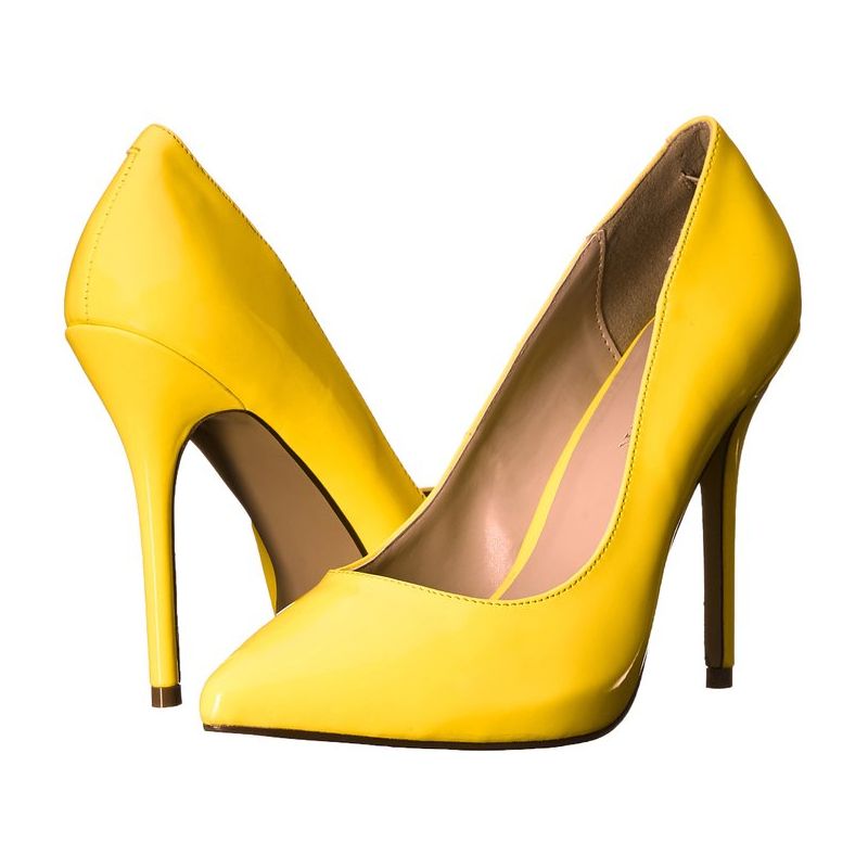 escarpin jaune petit talon