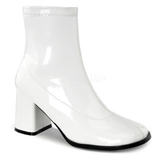 Bottines vernies blanches talon carré