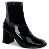 Bottines noires vernies talon carré