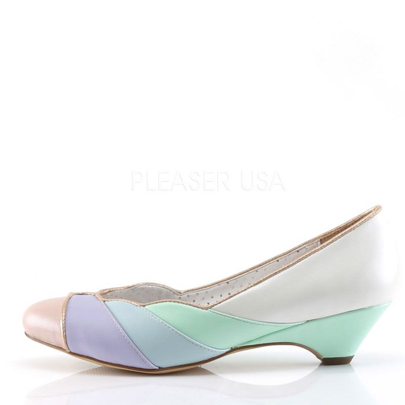 escarpin multicolore petit talon