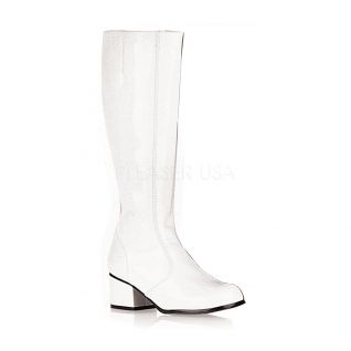 Bottes majorettes blanches vernies