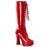 Bottes rouges vernies à lacet