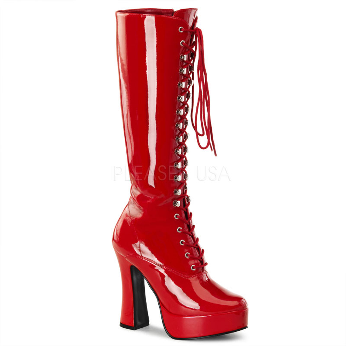 Bottes rouges vernies à lacet - Pointure : 36 - Pleaser - Modalova