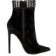 Bottines en vinyle noir talon aigulle discount