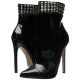 Bottines en vinyle noir talon aigulle dominatrice