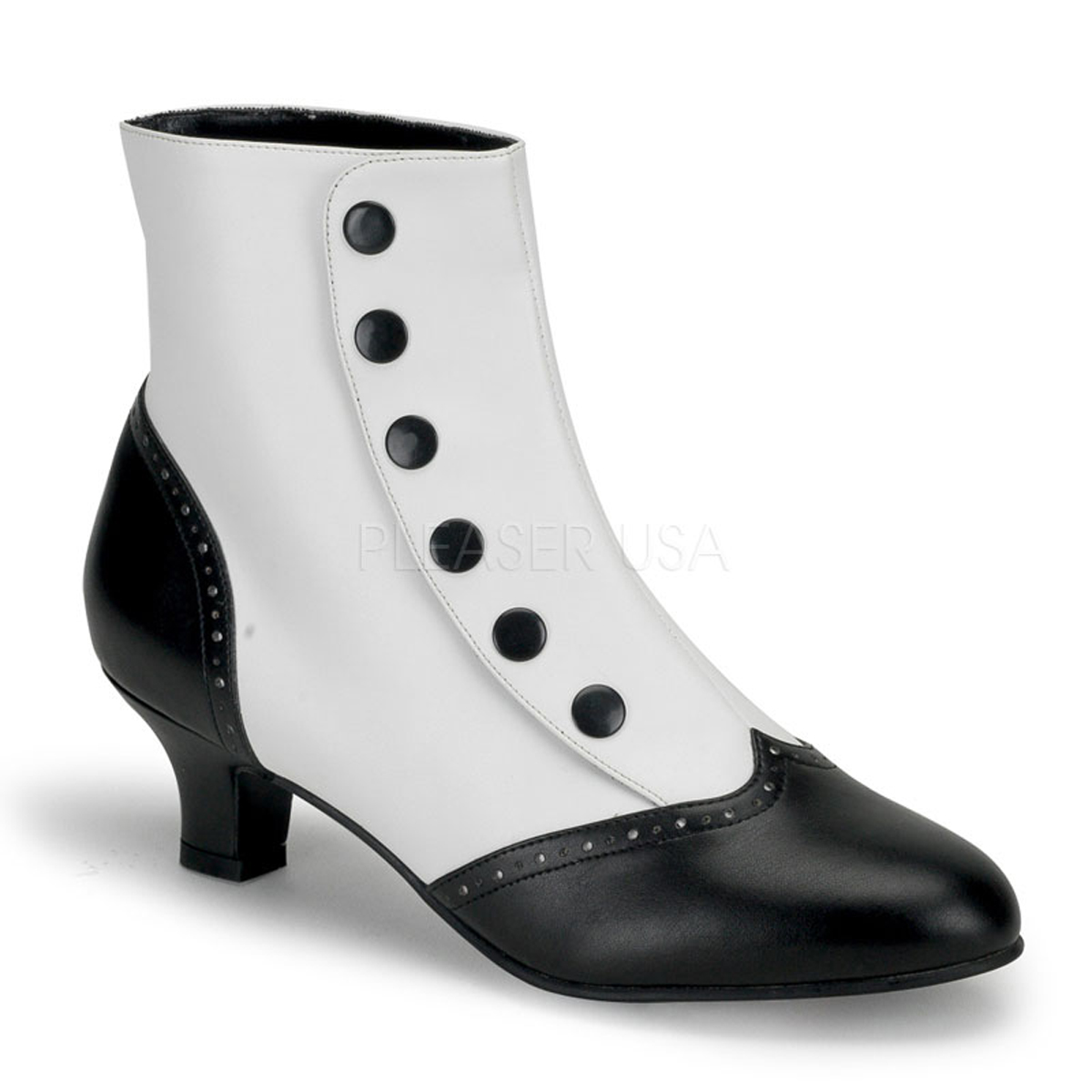 Bottines blanches et noires style rétro - Pointure : 42 - Bordello - Modalova