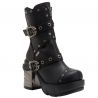Bottines gothiques noires à sangles