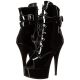 Bottines vernies noires bout ouvert pole dance