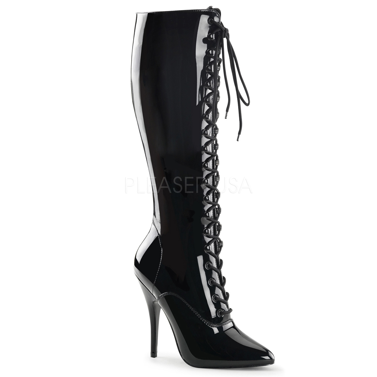 Bottes vernies noires à lacet - Pointure : 36 - Pleaser - Modalova