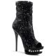 Bottines ouvertes paillettes noires