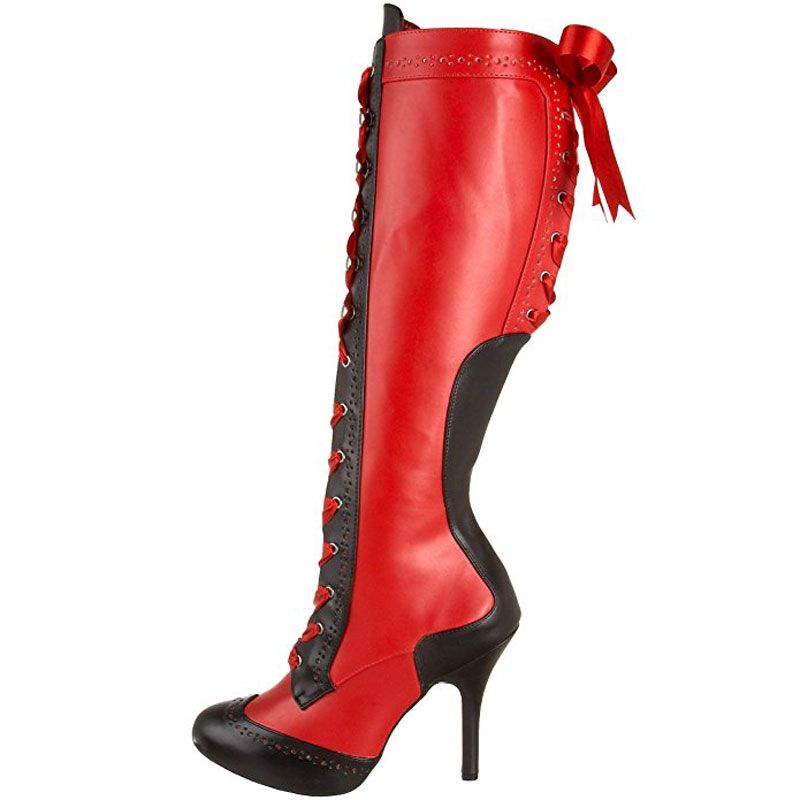 bottes rouge cuir