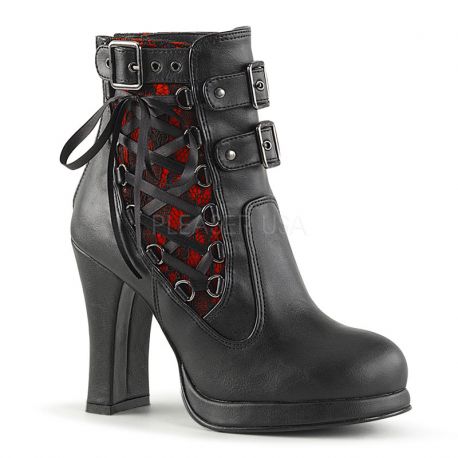 Bottines gothiques noires et rouges