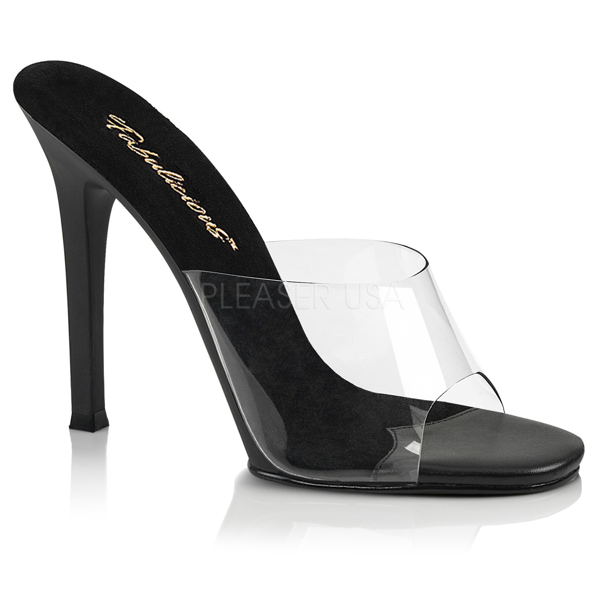 Mules transparentes et noires - Pointure : 41 - Fabulicious - Modalova