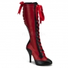 Bottes rouges et noires à lacet