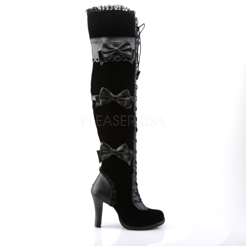Cuissarde velour sale noir