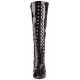 Bottes à lacet vinyle noir grande taille