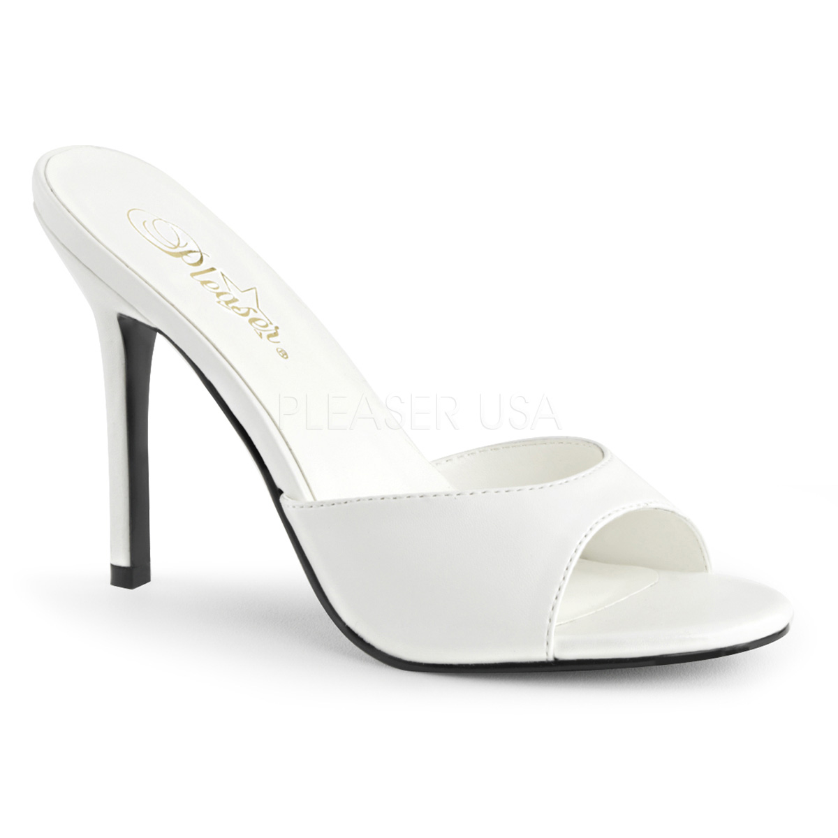 Mules blanches talon fin - Pointure : 43 - Pleaser - Modalova
