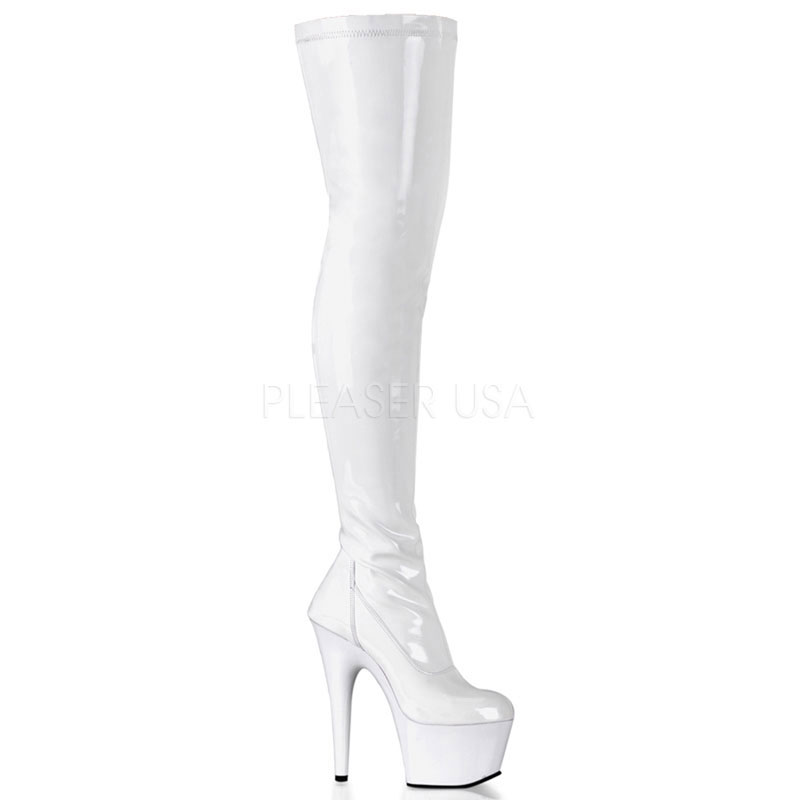 Cuissardes stretch blanc vernis - Pointure : 36 - Pleaser - Modalova