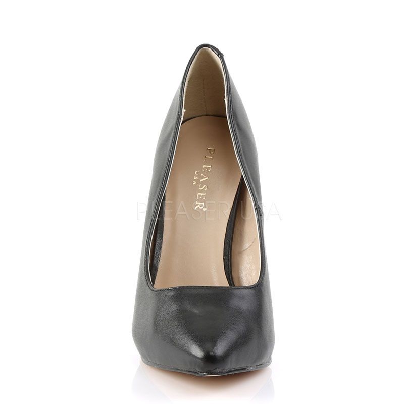 Escarpin noir imitation cuir talon haut pour homme