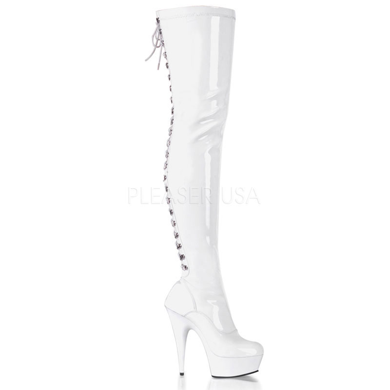 Cuissardes blanches à lacet - Pointure : 36 - Pleaser - Modalova