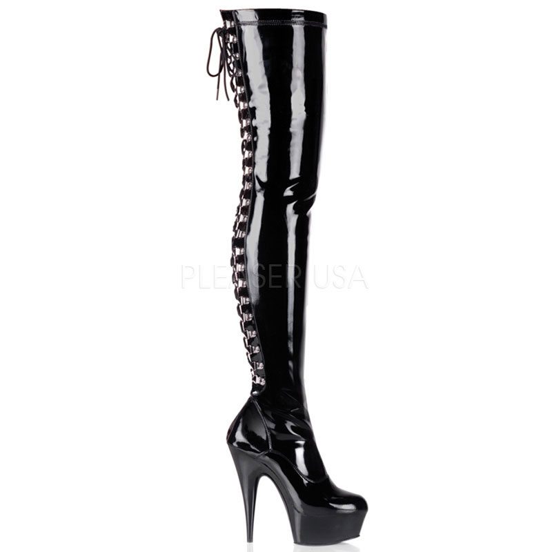 Cuissardes vernies lacet arrrière - Pointure : 35 - Pleaser - Modalova