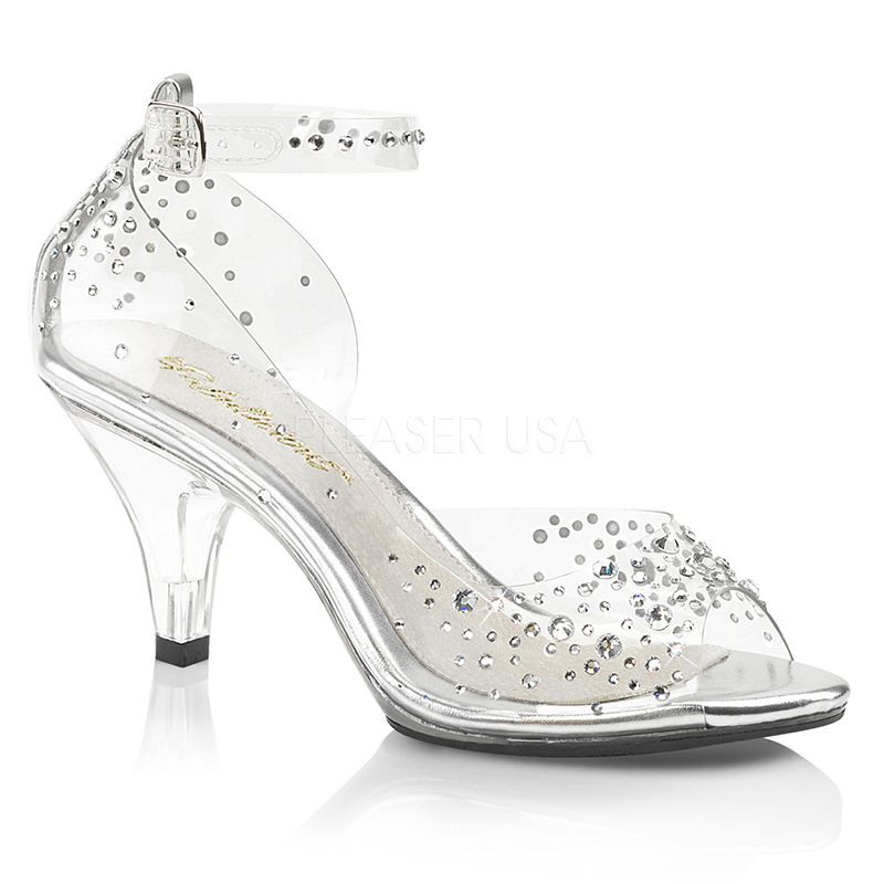 Sandales plastiques transparentes petit talon mec