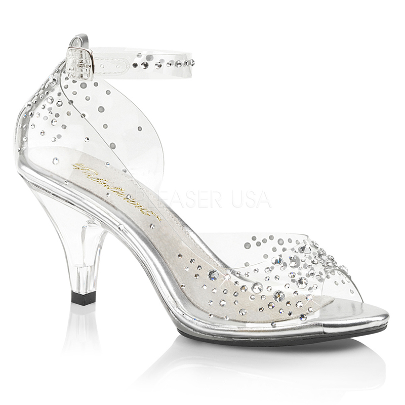 Sandales plastiques transparentes petit talon mec