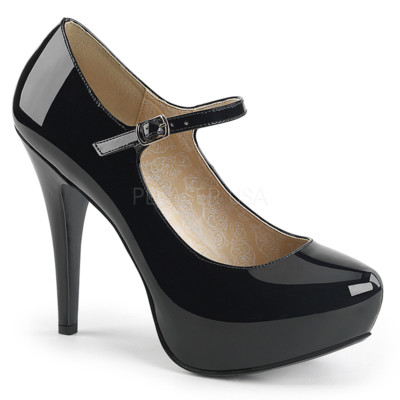 Escarpins noirs vernis à bride - Pointure : 46 - Pleaser Pink Label - Modalova