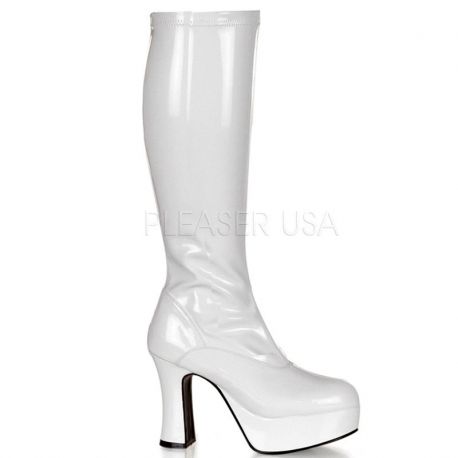 Bottes blanches vernies en stretch exotica-2000