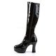 Bottes stretch noir vernis