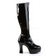 Bottes stretch noir vernis pas chères