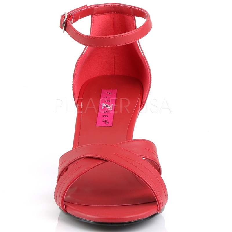 sandale rouge petit talon